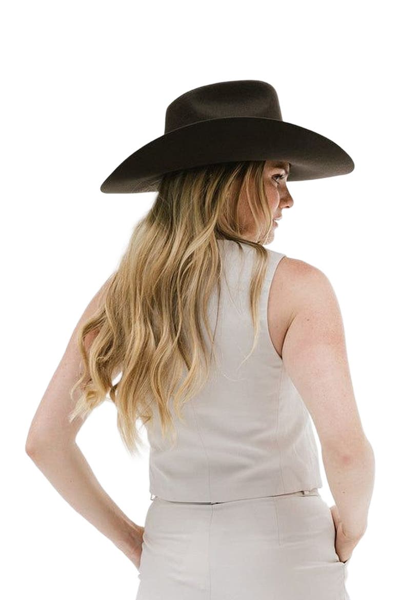 Lane Brick Top Western Hat, Alternate, color, Dark Brown