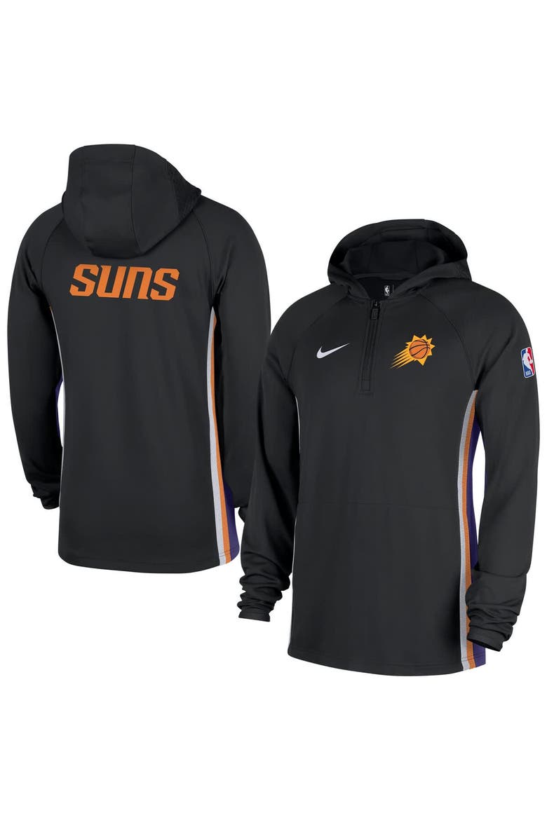 Men's Nike  Black Phoenix Suns Authentic On Court Zone Quarter-Zip Dri-FIT Hoodie Jacket, Main, color, Black