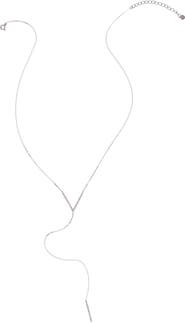 Adornia Sterling Silver Swarovski Crystal Accented V Necklace