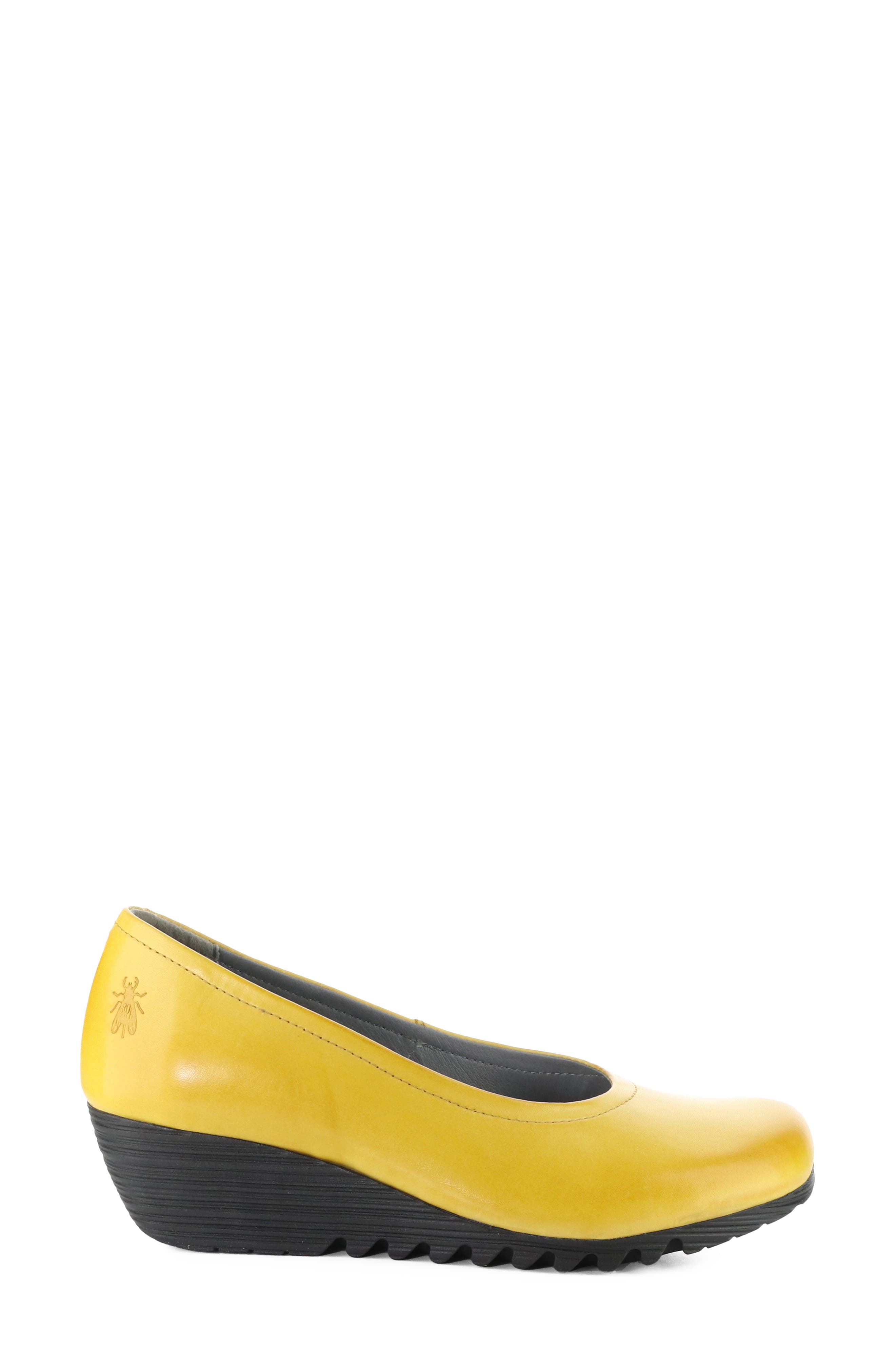 Opan Leather Wedge Pump, Alternate, color, MUSTARD
