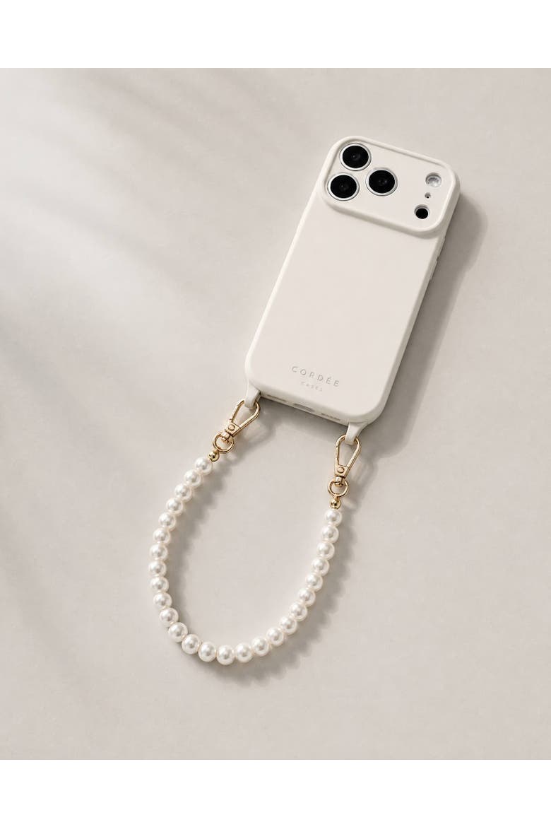 Pearl Phone Wristlet, Alternate, color, White