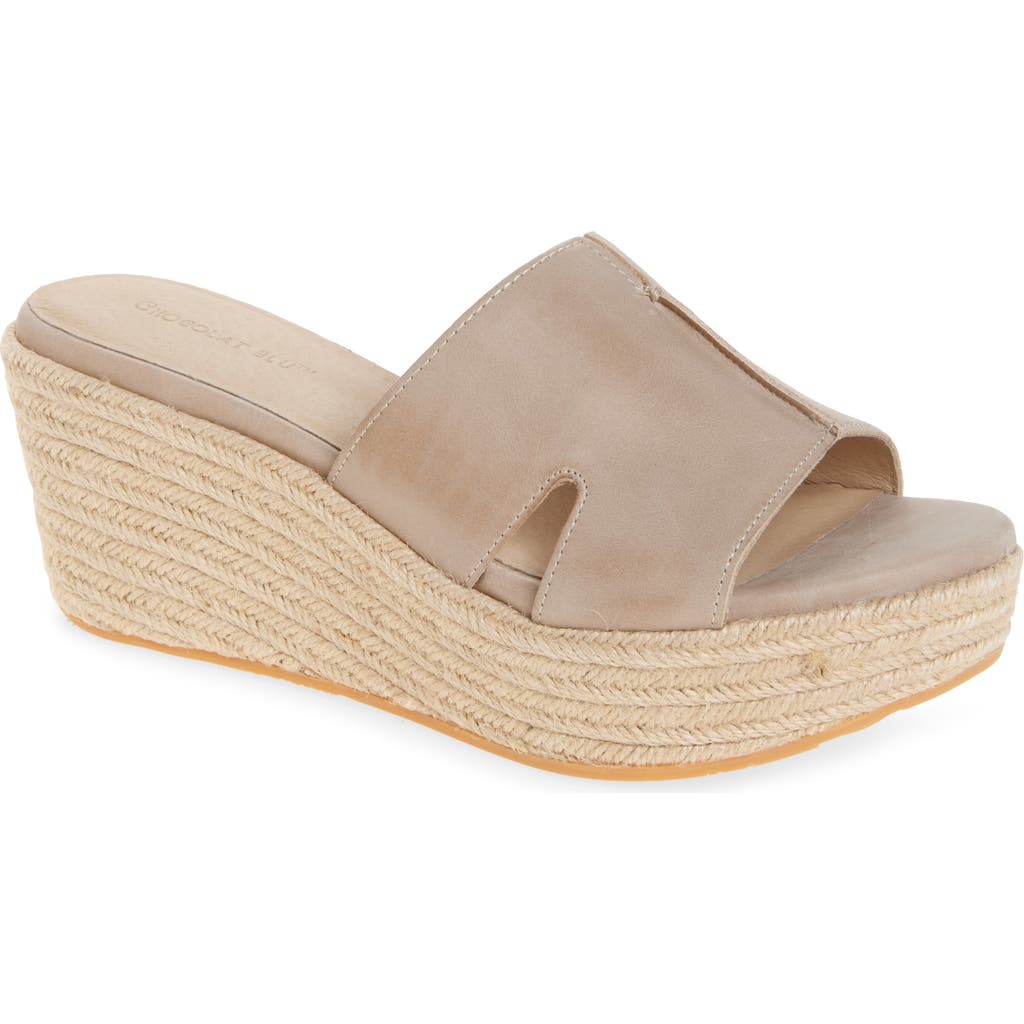 Chocolat Blu Willena Espadrille Platform Sandal In Taupe Leather