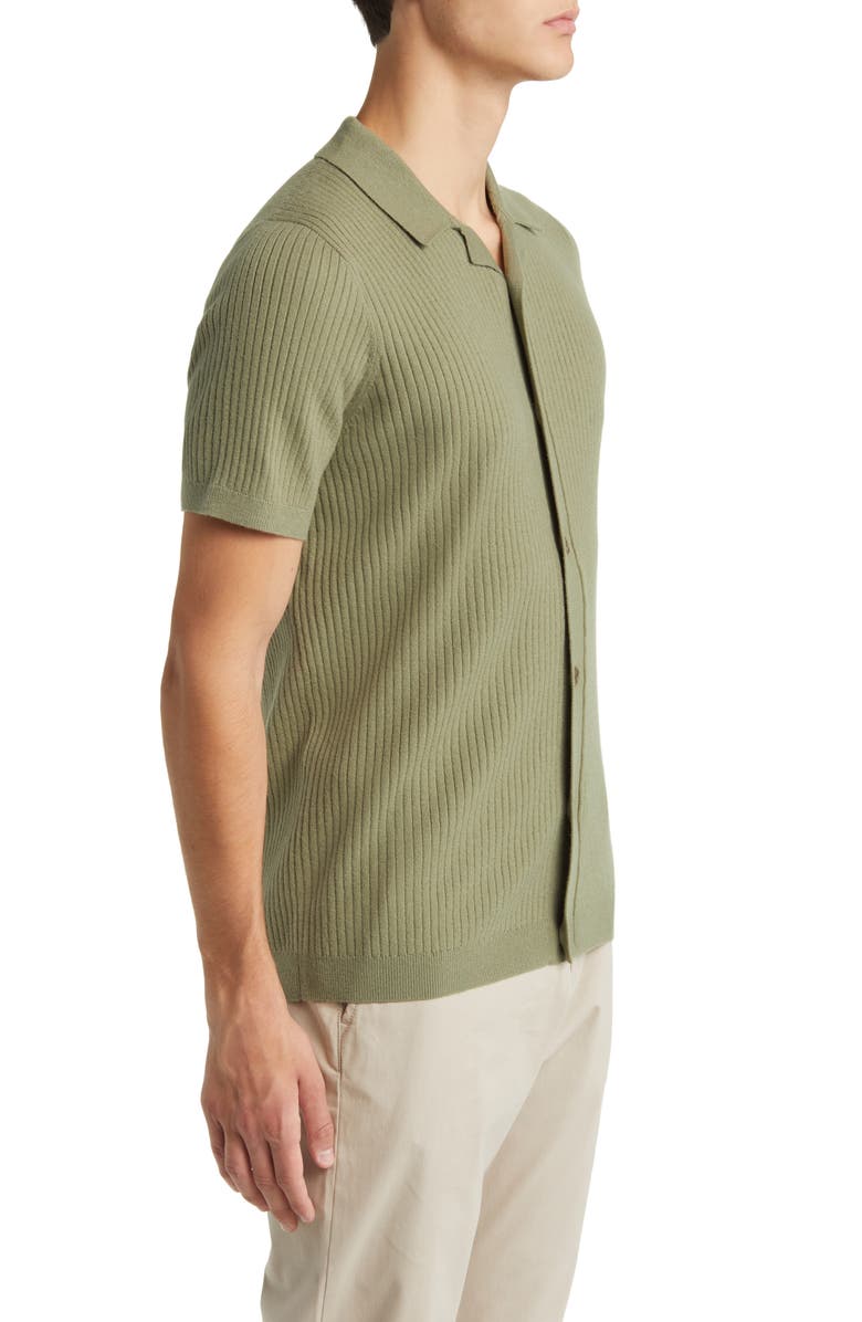 Open Edit Rib Button-Up Polo Sweater, Alternate, color, 