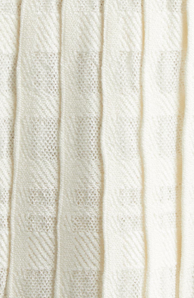 Balmain Tartan Tattoo Pleated Sweater Dress, Alternate, color, Natural