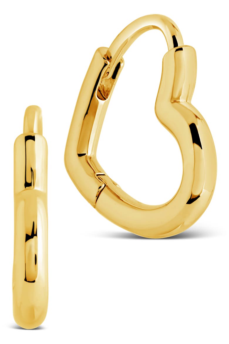 Elle Heart Hoop Earrings, Alternate, color, GOLD