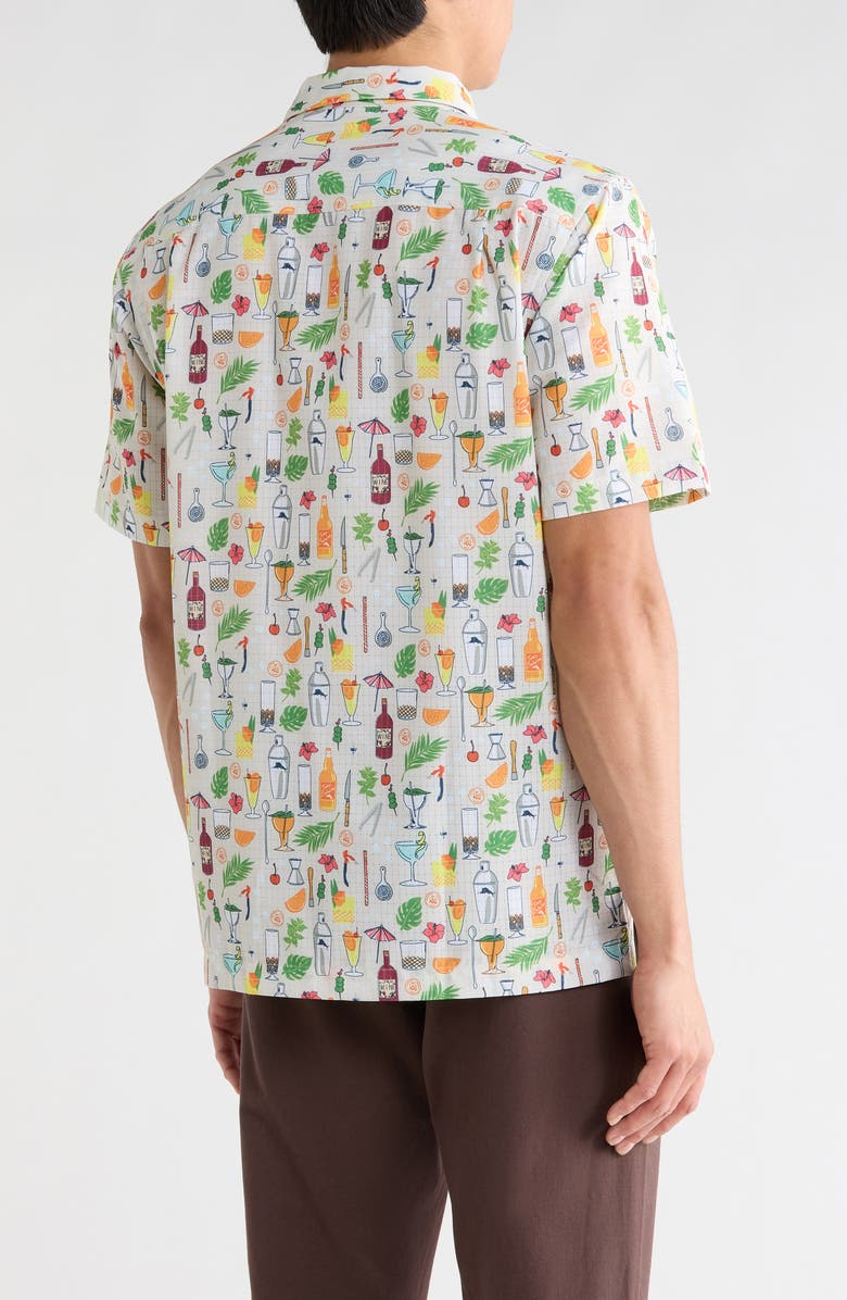 Tommy Bahama Coast Lemon Lounge Short Sleeve Button-Up Shirt, Alternate, color, Foggy Dew