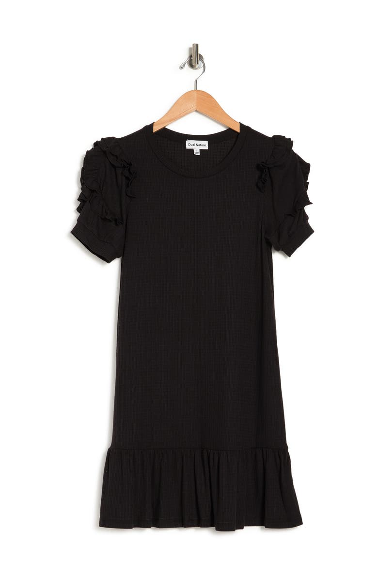 DUAL NATURE Ruffle Sleeve Knit Dress, Alternate, color, 