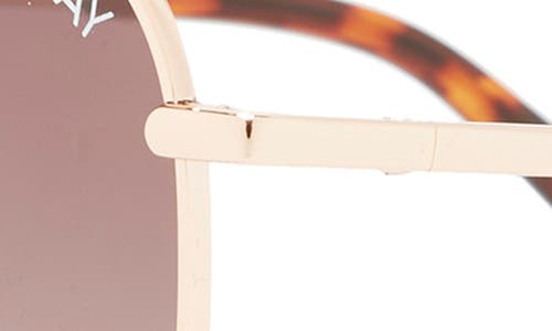 Quay Jezabell 57mm Round Sunglasses In Rose Gold Brown