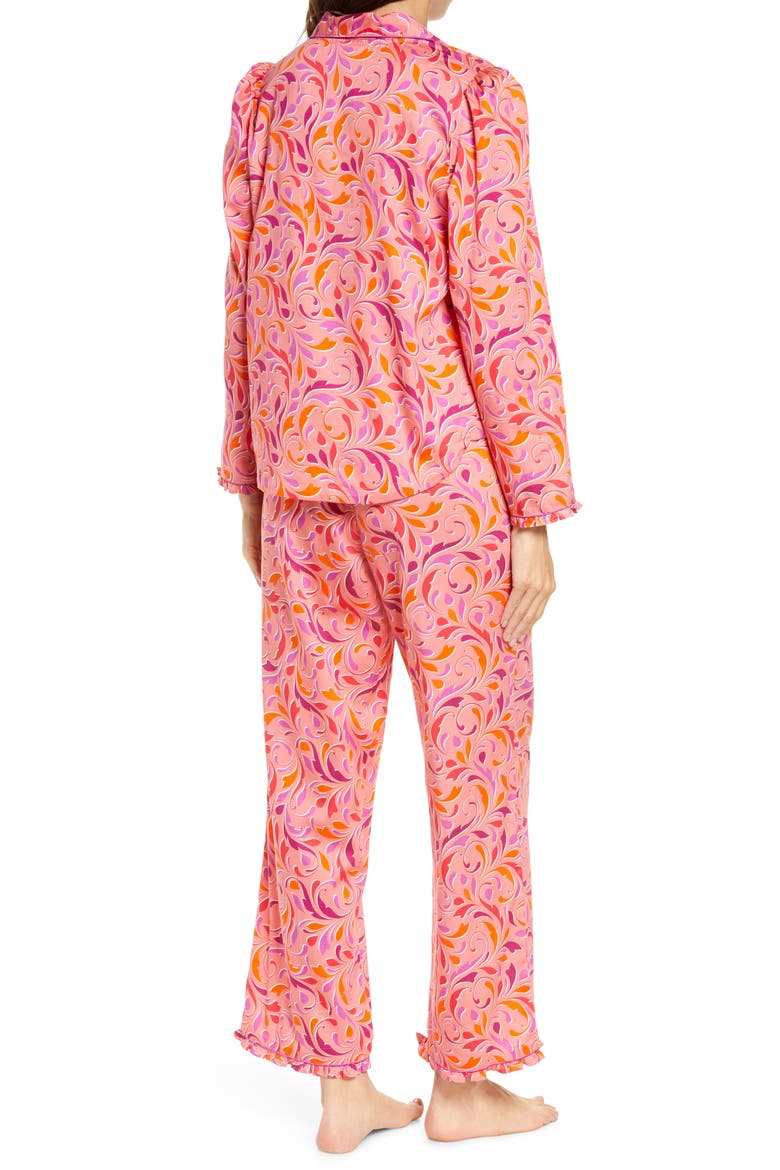 Women's Marilyn Print Crop Organic Cotton Pajamas, Alternate, color, TROPICAL SCROLLS PRINT