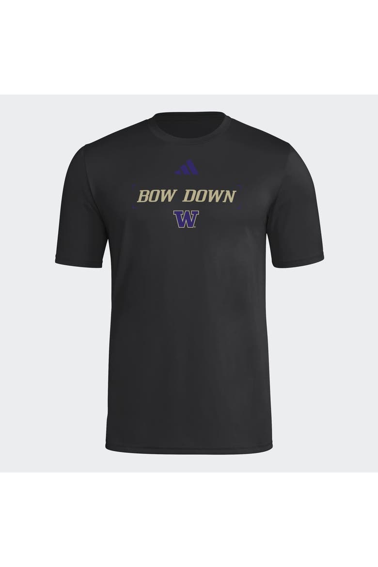 Men's adidas  Black Washington Huskies Locker Slogan Football Pre-Game T-Shirt, Main, color, Black