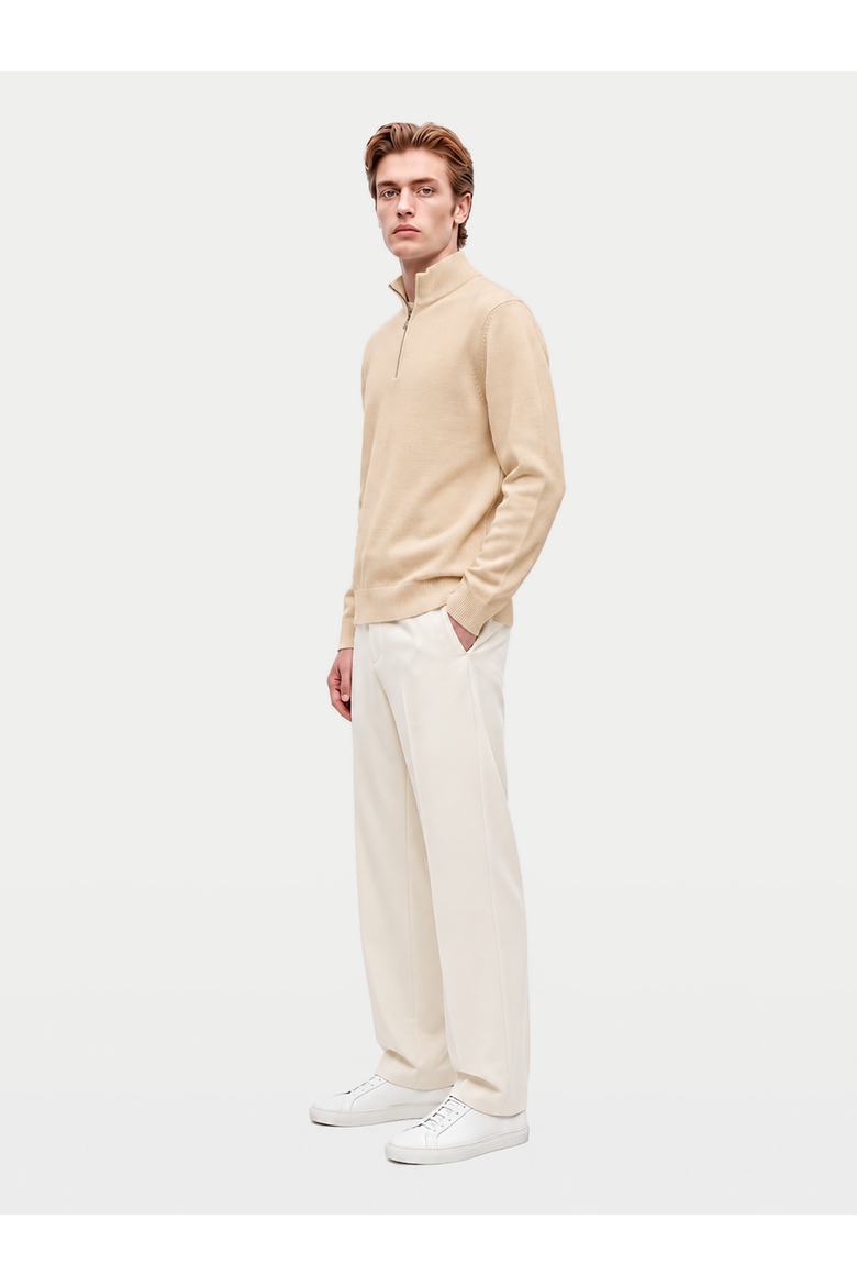 Cashmere Lightweight Mock Neck Sweater, Alternate, color, beige