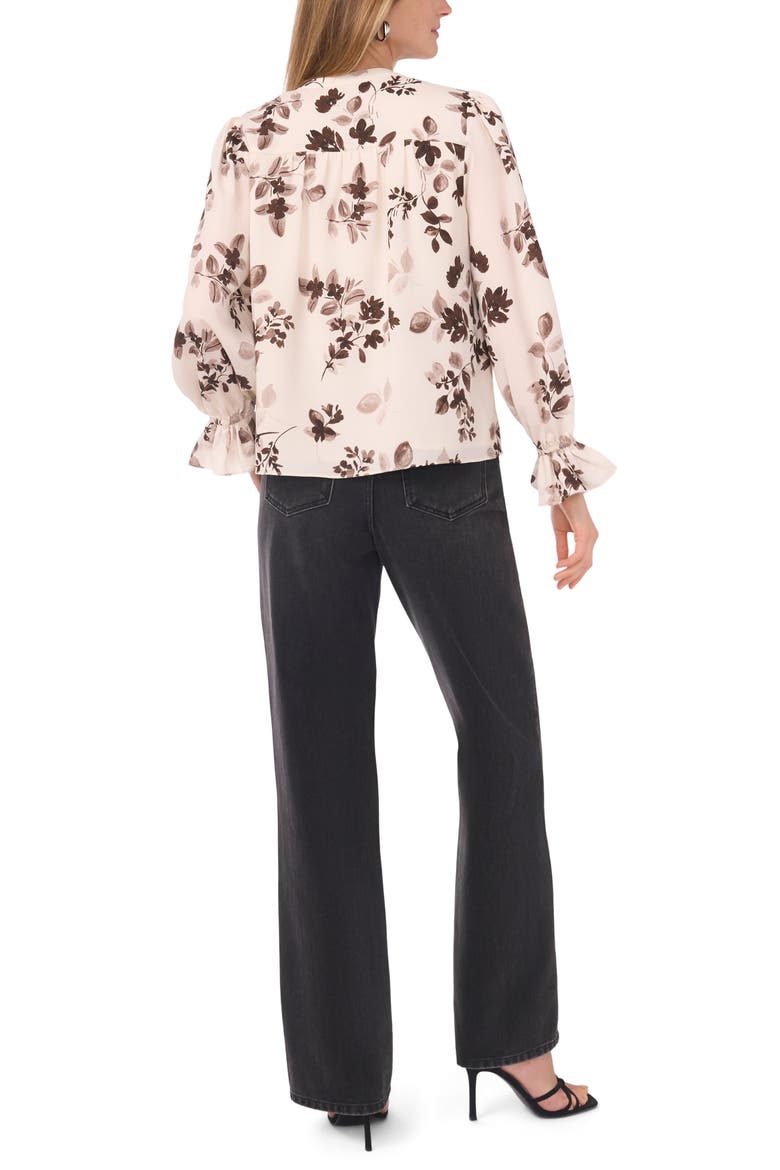 Floral Long Sleeve Top, Alternate, color, OATMEAL
