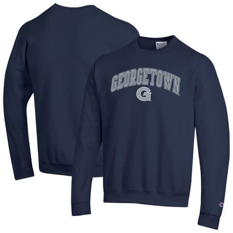 Men's Champion  Navy Georgetown Hoyas Arch Over Logo Pullover Sweatshirt