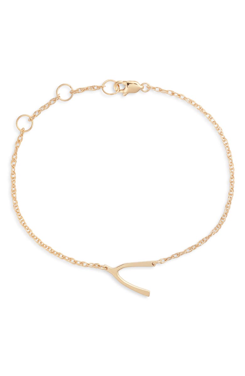 Jennifer Zeuner Lily Wishbone Bracelet, Main, color, Gold Vermeil