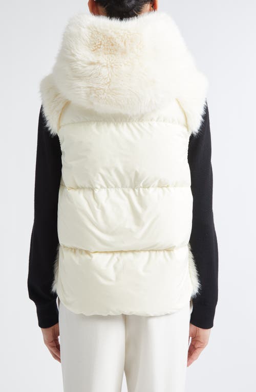 Moncler Grenoble Arve Faux Fur & Nylon Hooded Vest In White