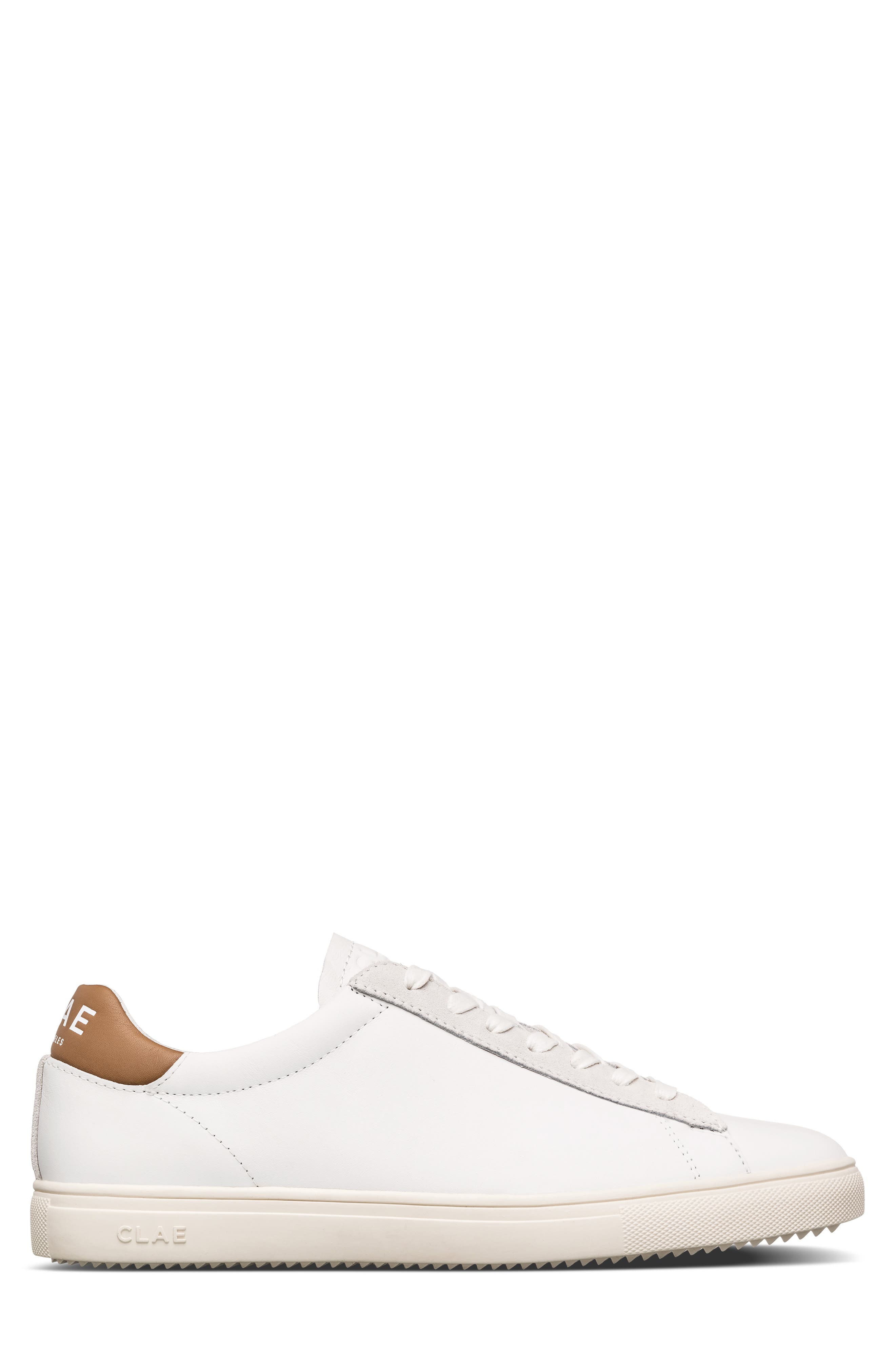 CLAE Bradley California Sneaker, Alternate, color, White/ Camelleather