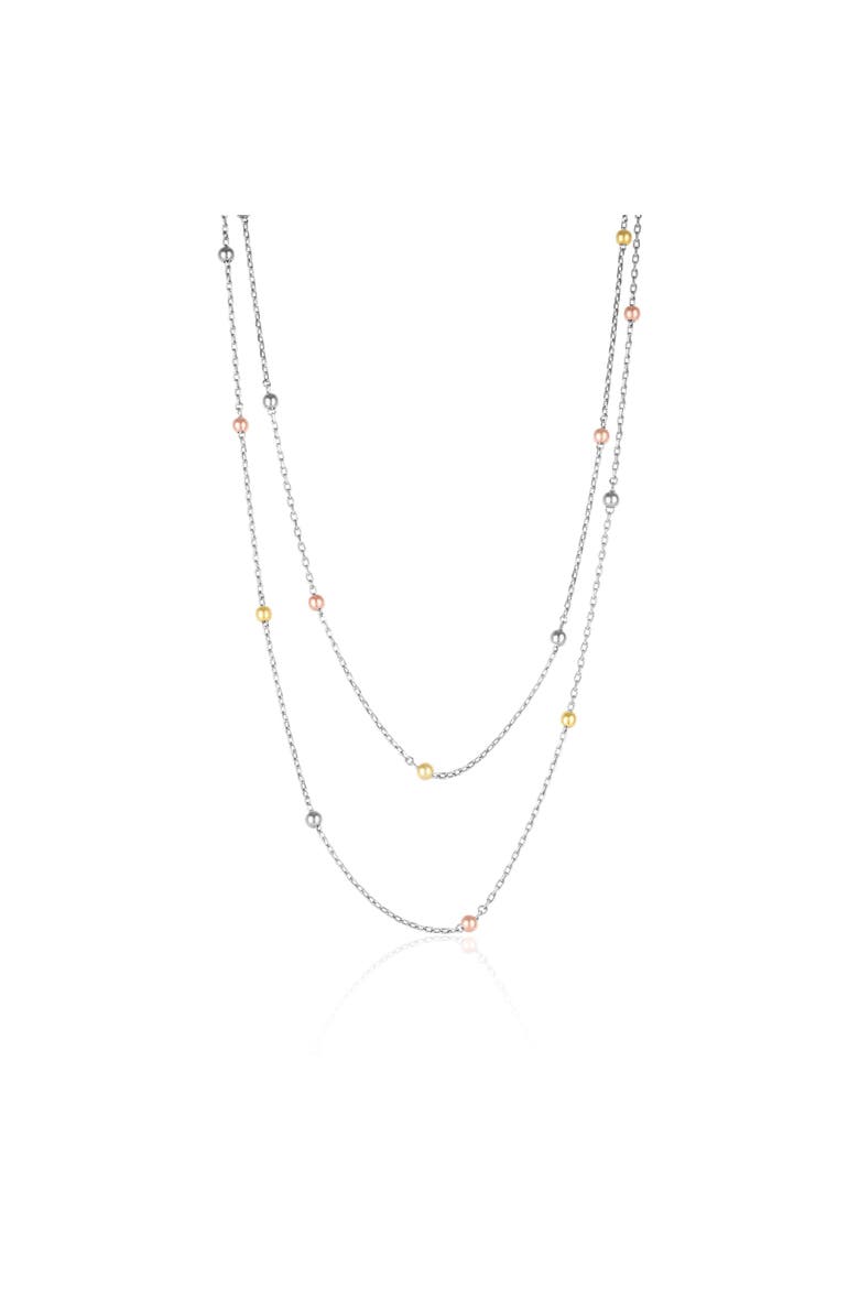 Dorissa Multicolour Sterling Silver Beaded Double Necklace, Main, color, Gold