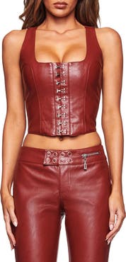 I.AM.GIA Ashton Faux Leather Corset Top