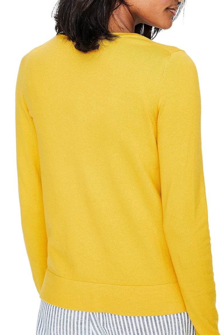 Crewneck Cardigan, Alternate, color, MIMOSA YELLOW