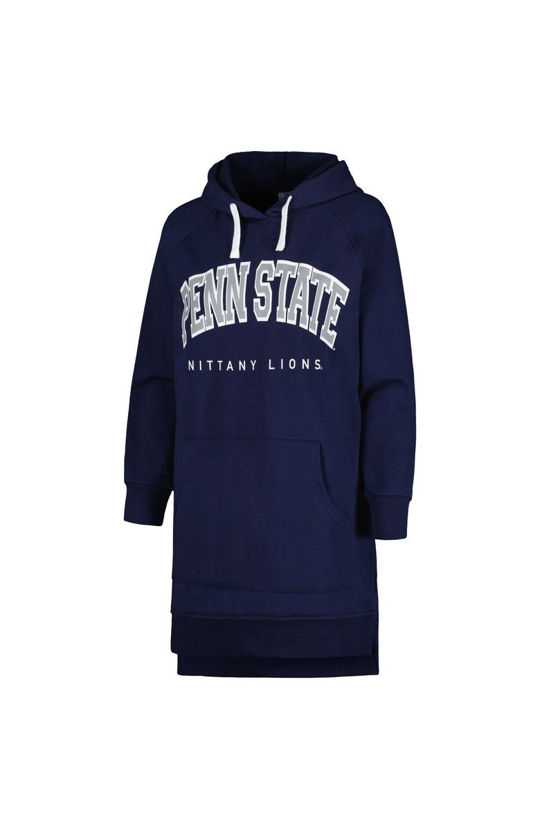 GAMEDAY COUTURE Women's Gameday Couture Navy Penn State Nittany Lions Take a Knee Raglan Hooded Sweatshirt Dress, Alternate, color, Navy
