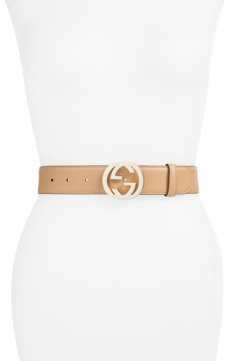 Gucci Interlocking-G Leather Belt, Main, color,