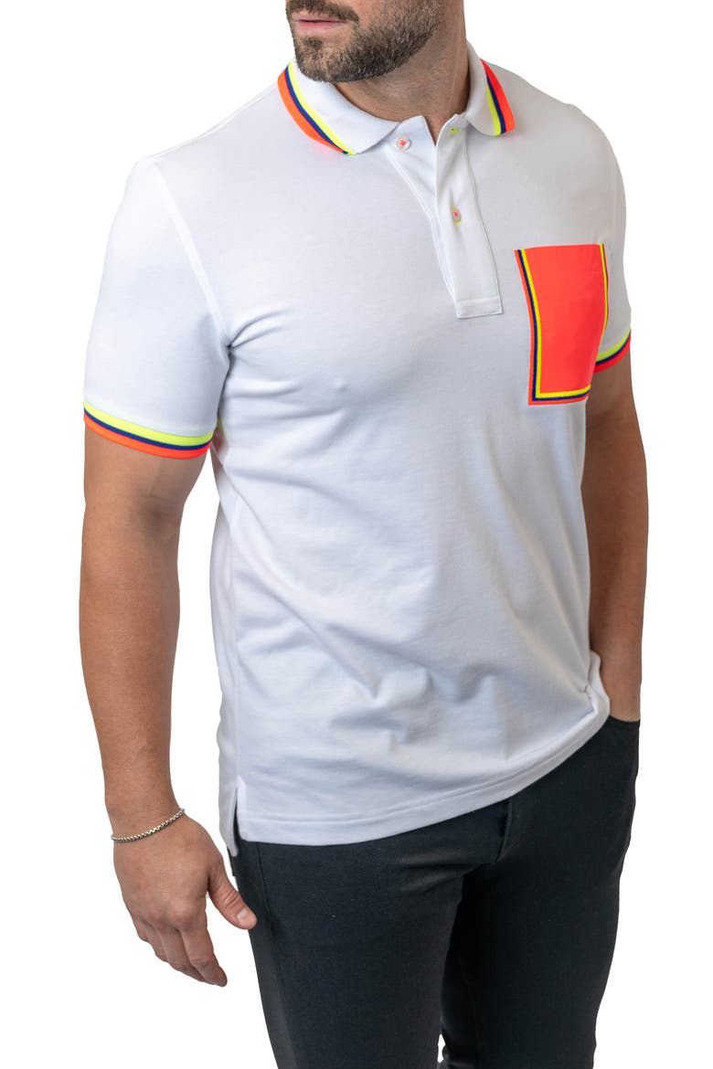 Mozart Milano Egyptian Cotton Polo, Alternate, color, WHITE