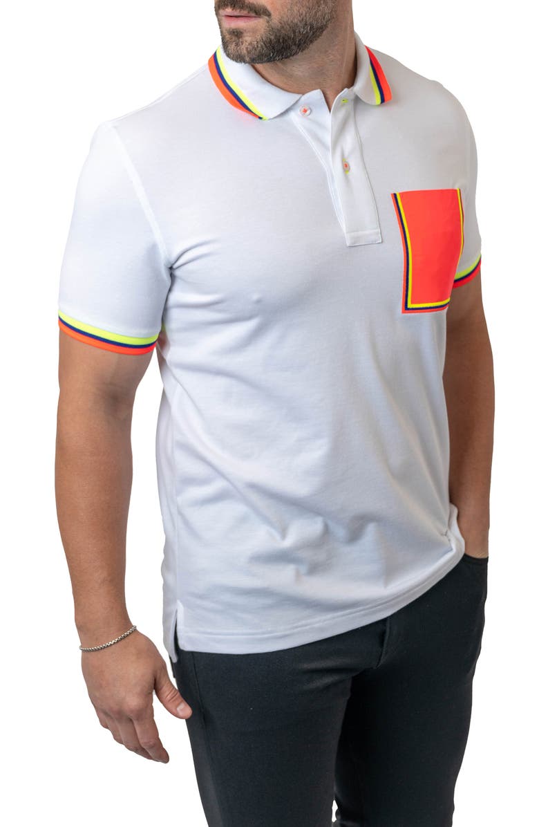 Maceoo Mozart Milano Egyptian Cotton Polo, Alternate, color, White