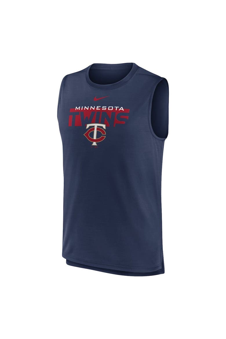 Men's Nike Navy Minnesota Twins Knockout Stack Exceed Performance Muscle Tank Top, Alternate, color, Navy