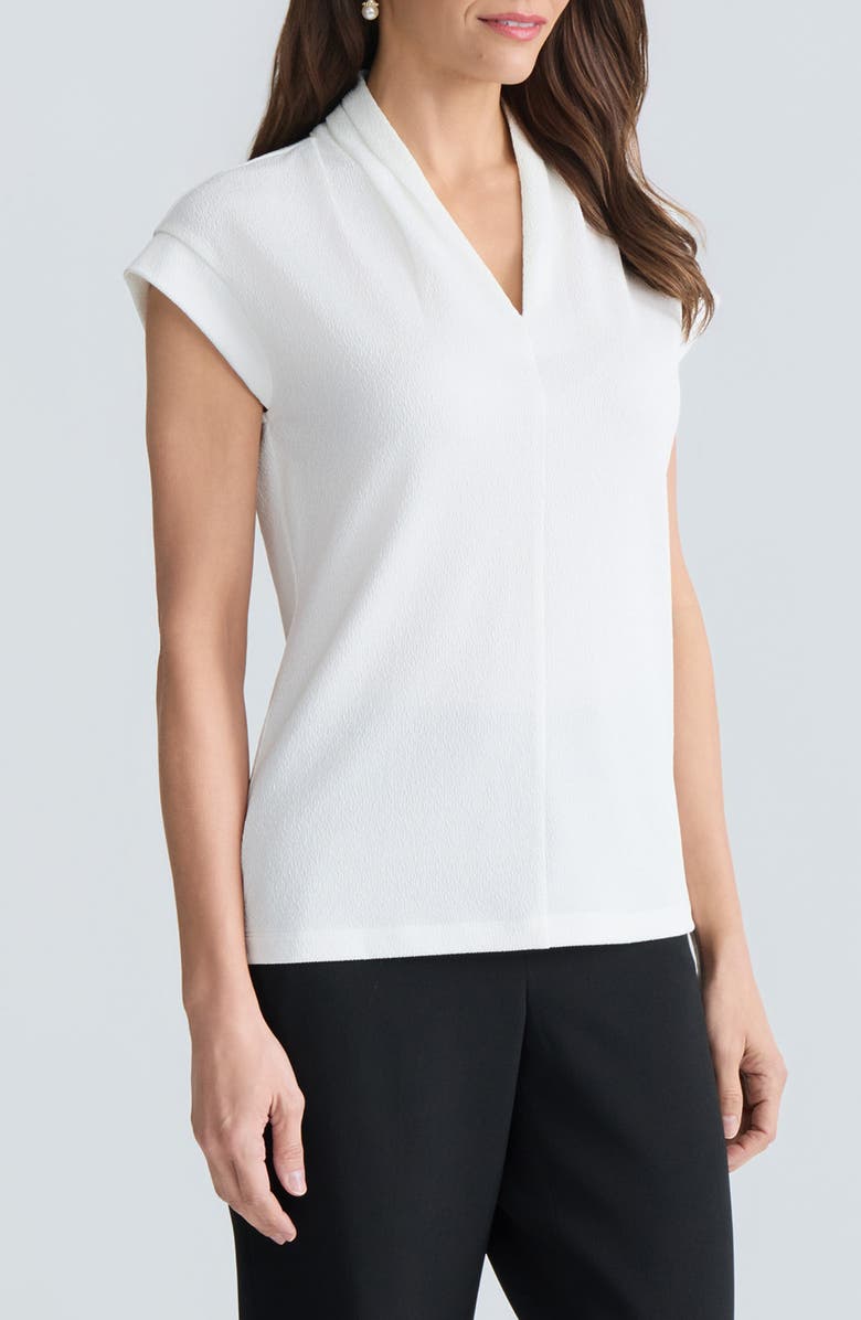 KASPER Textured Funnel Neck Knit Top, Alternate, color, 