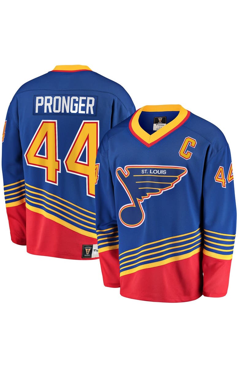 FANATICS Men's Fanatics Branded Chris Pronger Blue St. Louis Blues Breakaway Retired Player Jersey, Main, color,