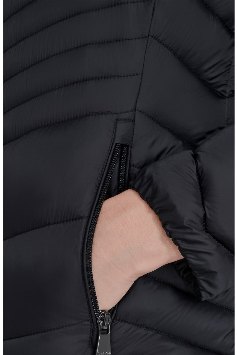 Water Resistant Chevron Quilted Puffer Jacket, Alternate, color, BLACK
