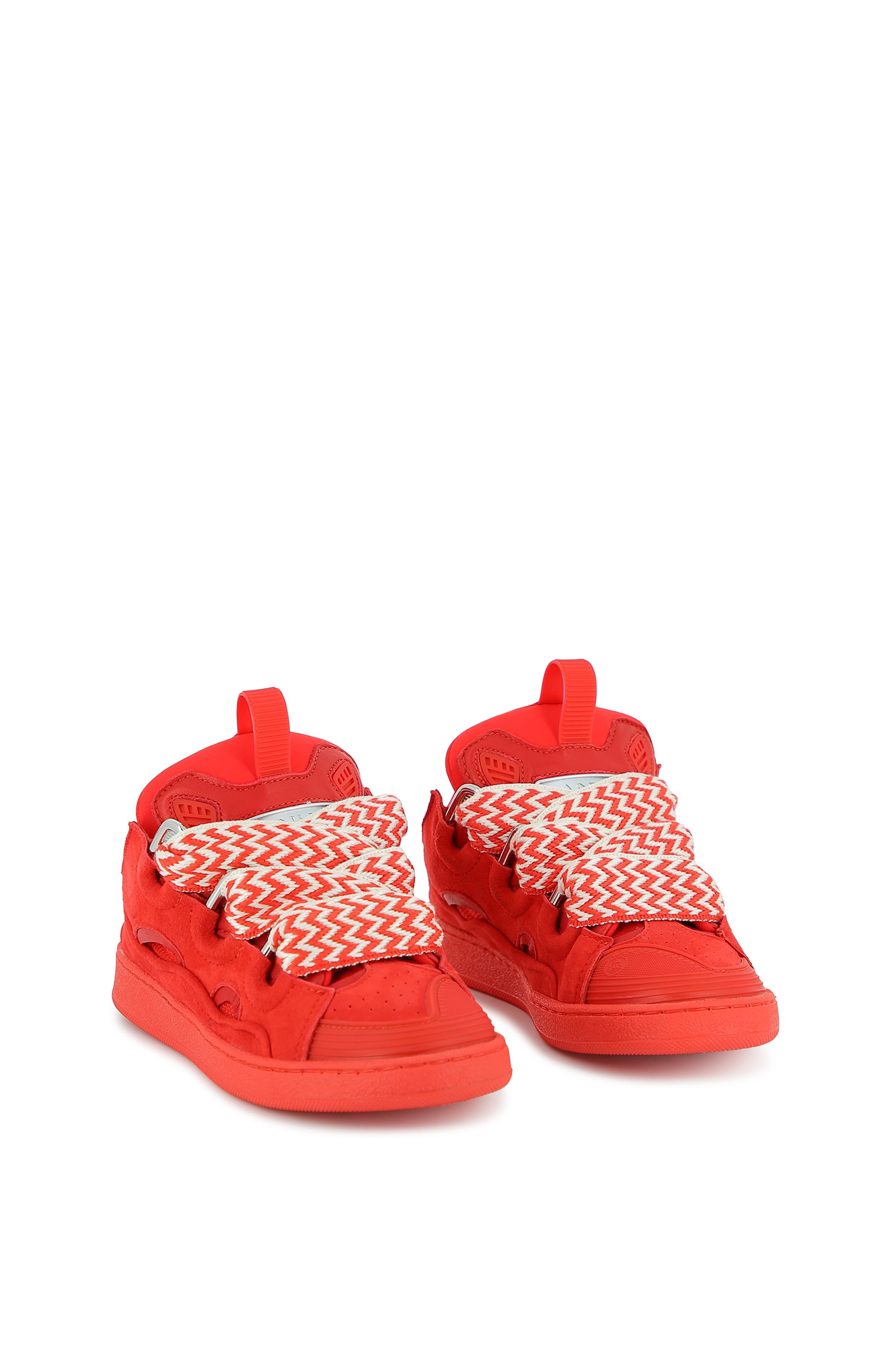 Lanvin Kids Curb Sneakers With Laces, Alternate, color, Red
