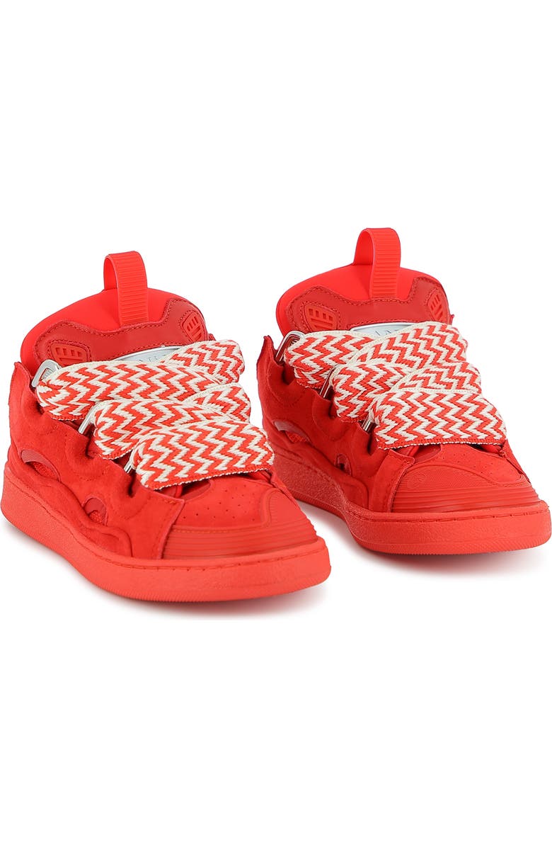 Lanvin Kids Curb Sneakers With Laces, Alternate, color, Red