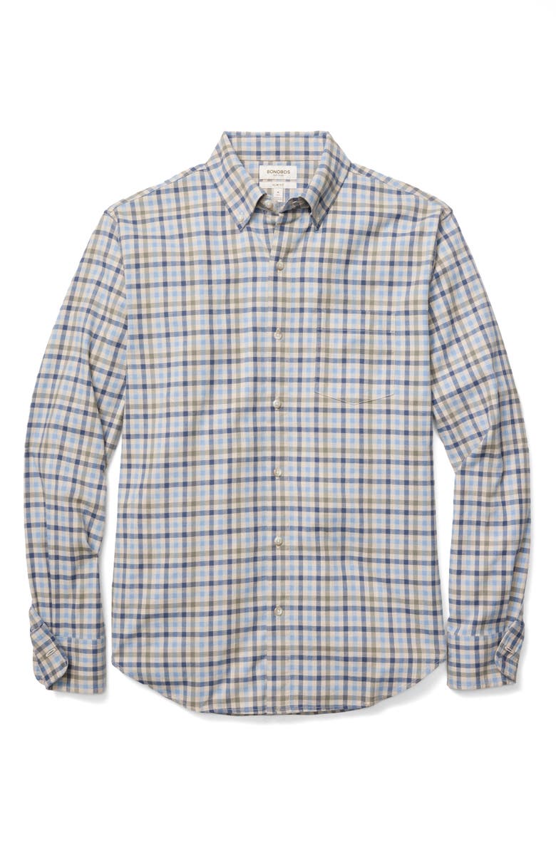 Bonobos Lightweight Stretch Flannel Button-Down Shirt, Alternate, color, Exley Check