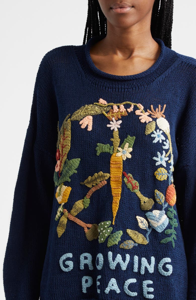 Story mfg. Twinsun Growing Peace Organic Cotton Sweater, Alternate, color, 