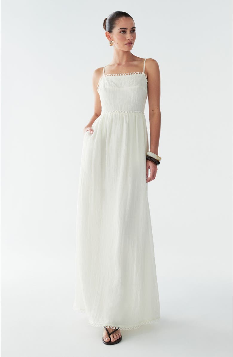 BWLDR Kiara Maxi Dress, Alternate, color, Off White