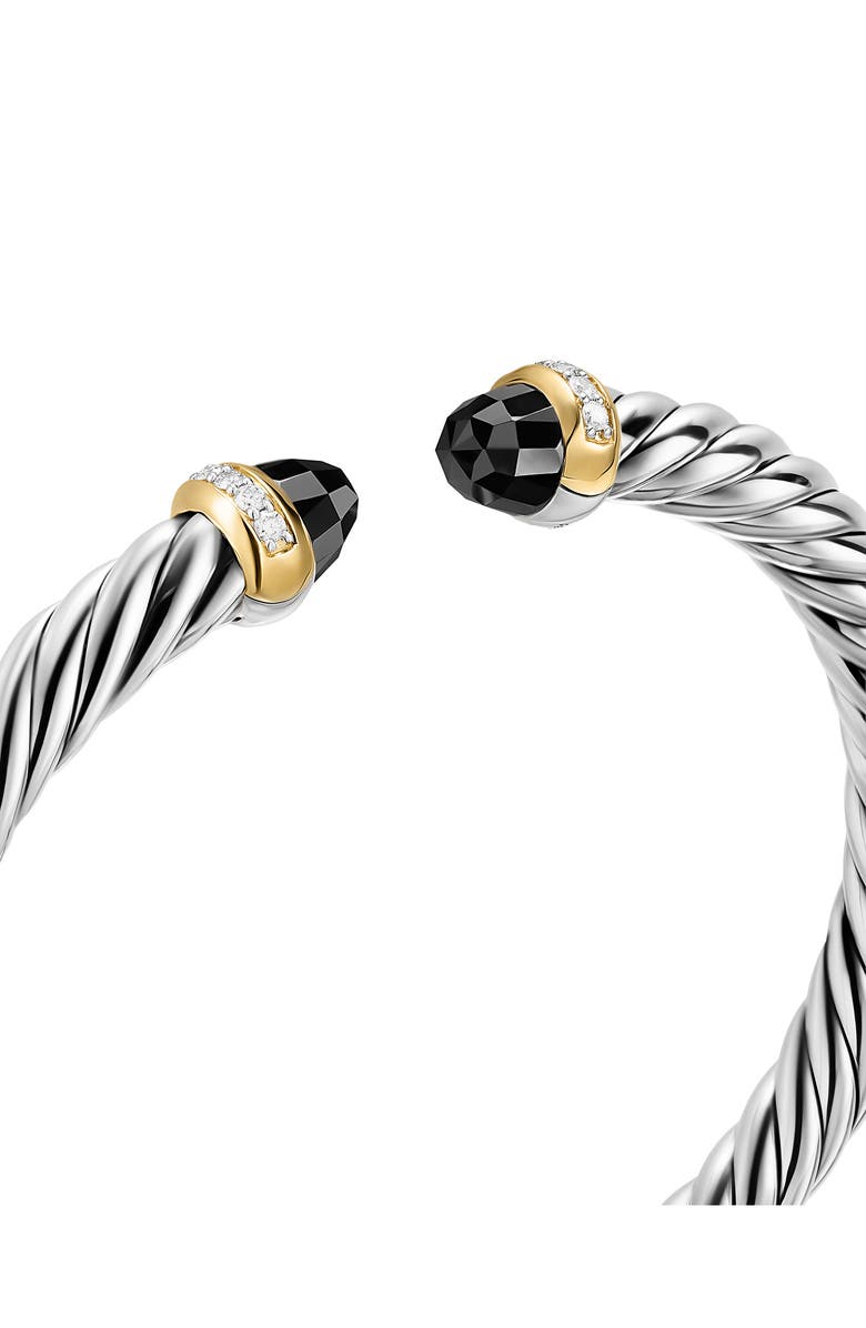 David Yurman Cable Flex Bracelet with Black Onyx & Diamonds, Alternate, color, Silver Pave