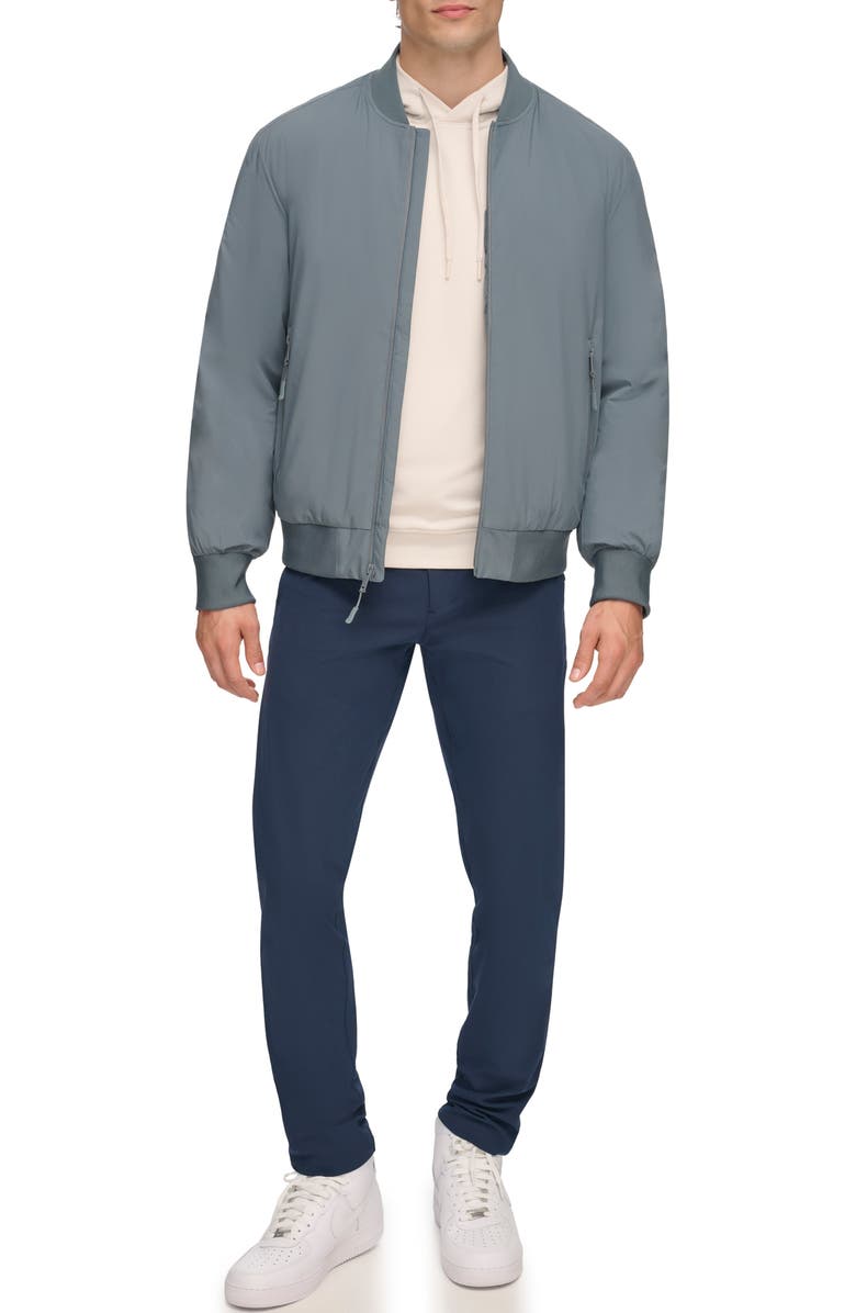 DKNY Stretch Bomber Jacket, Alternate, color, Blue Grey