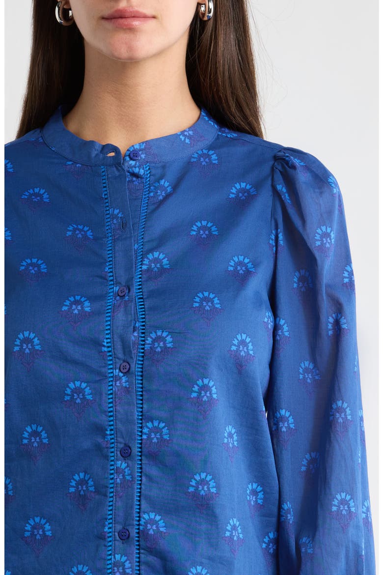 Briza Medallion Meddy Button-Up Shirt, Alternate, color, TEAL-BLUE