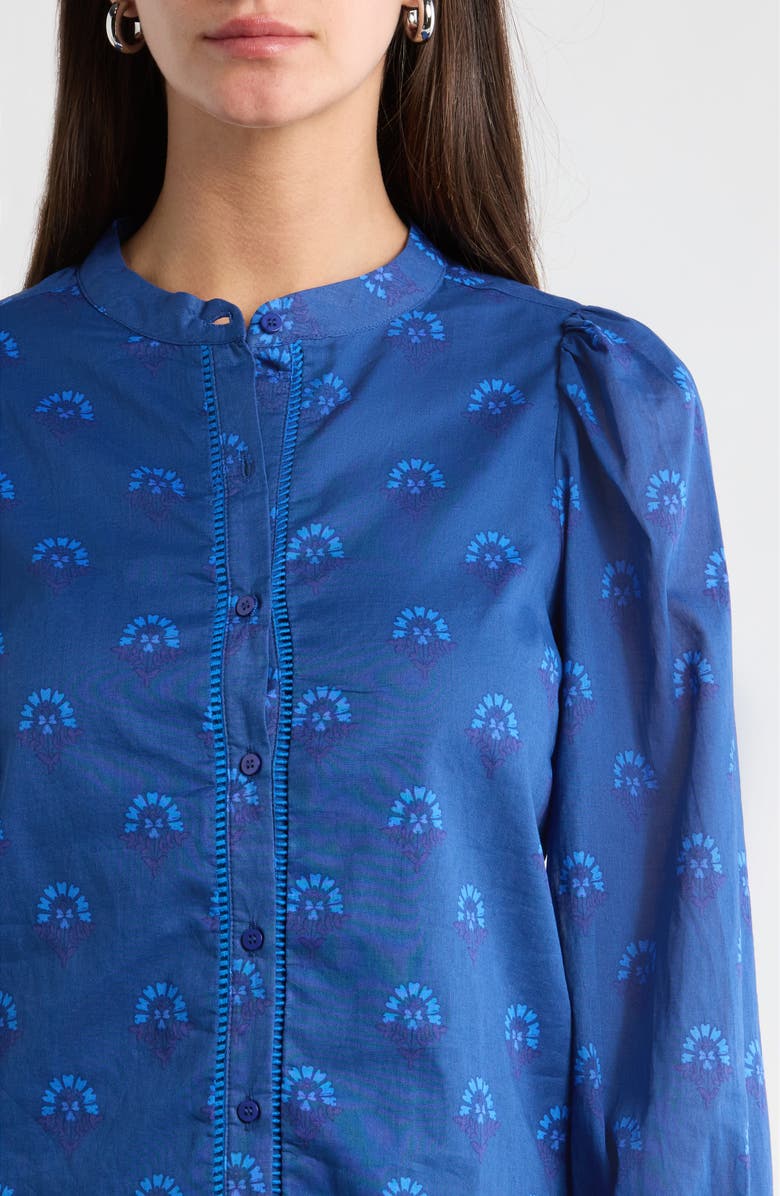 SUGARLIPS Briza Medallion Meddy Button-Up Shirt, Alternate, color, Teal-Blue