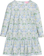 BISBY Kids' Floral Tiered Lisle Dress