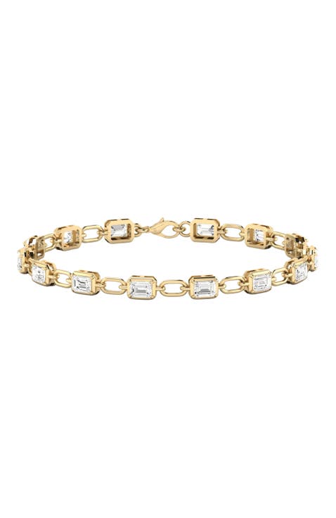 Emerald Link Bracelet Lab Diamond in 14K Gold