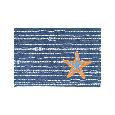 Starfish Nautical Rope 100% Cotton Set of 6 Placemats 14" x 20"