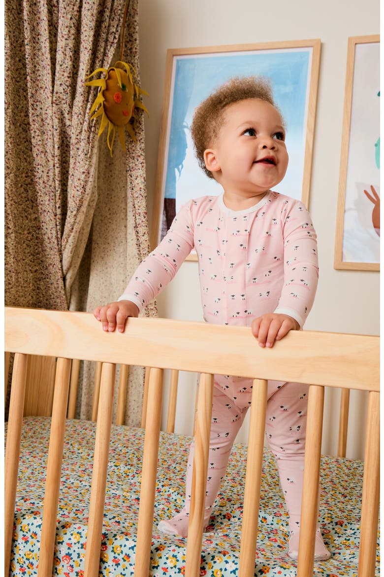 Baa Baa Fitted One-Piece Pajamas, Alternate, color, PINK