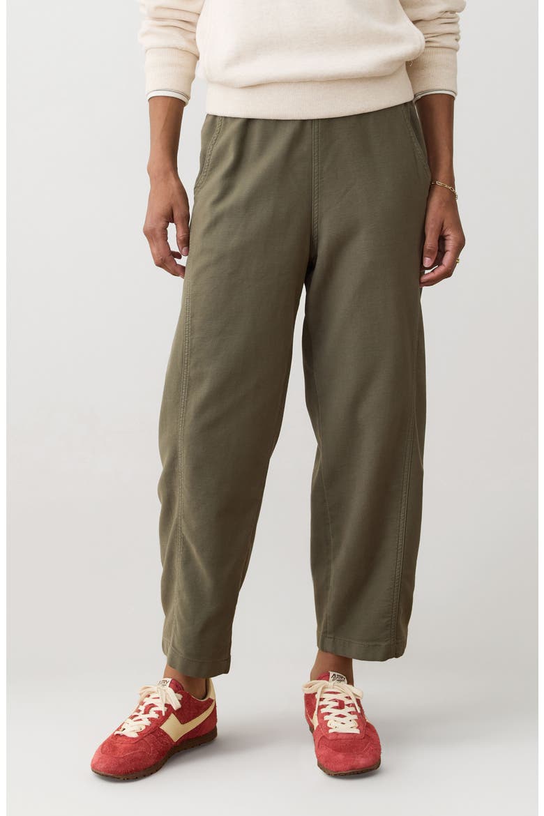 Jessie Barrel Leg Twill Pants, Main, color, DUSTY OLIVE