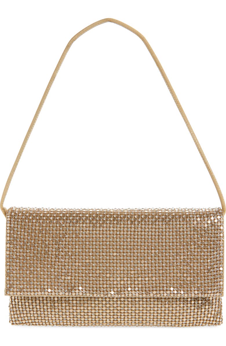 Loeffler Randall Charlee Crystal Embellished Mesh Clutch, Main, color,