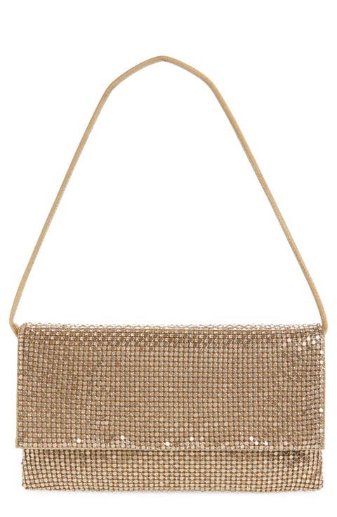 Charlee Crystal Embellished Mesh Clutch