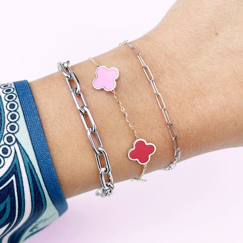 The Lovery Fine Jewelry Small Pastel Mixed Clover Bracelet