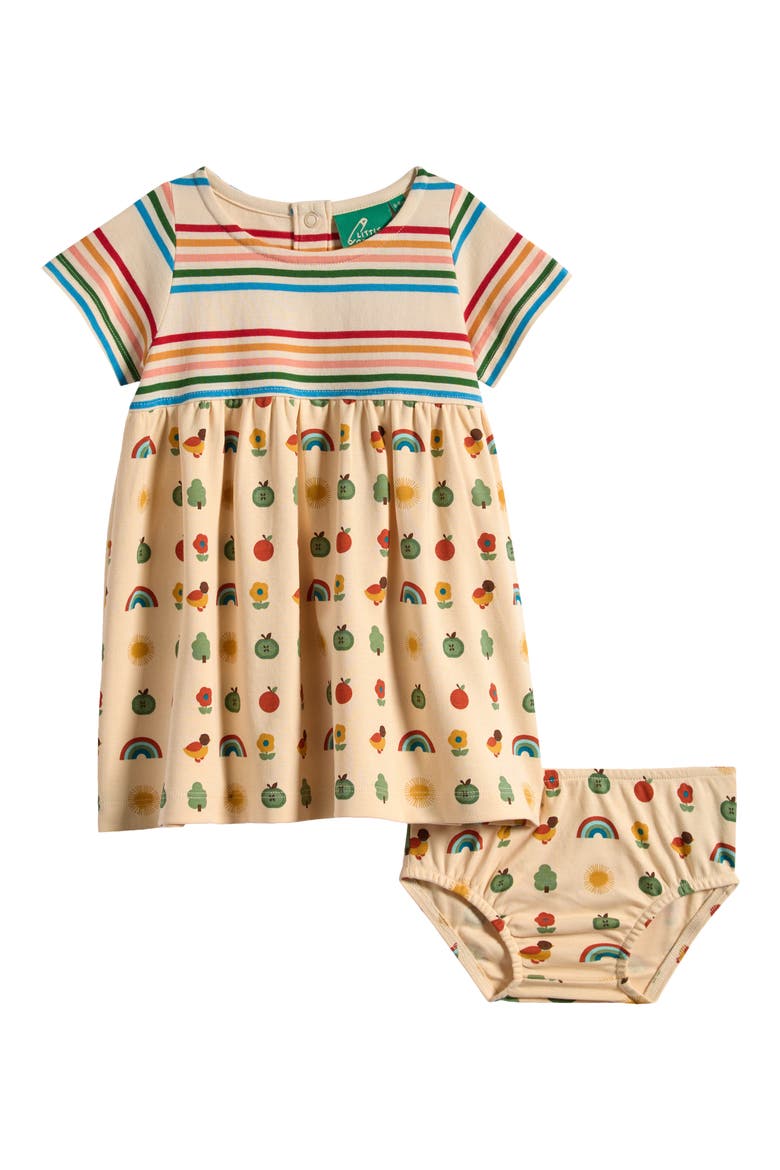 Kids' Rainbows Print Dress, Main, color, BEIGE MULTI