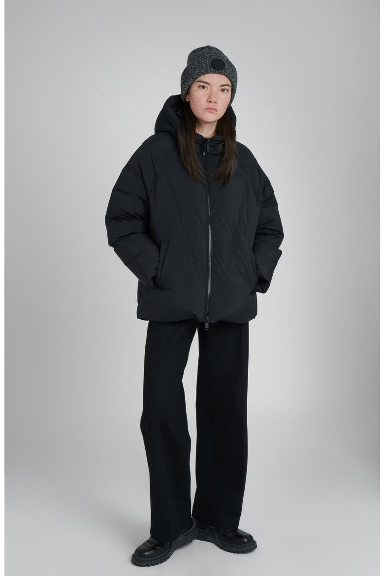 Elango Water Resistant Hooded Down Puffer Jacket, Alternate, color, BLACK